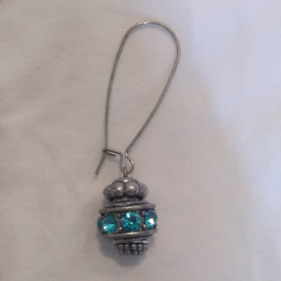 Woman's Necklace and Earring Set Aqua Blue Chrystals Silver Tone - Picture 2 of 7